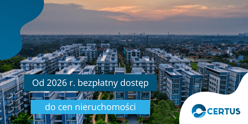 Dane o cenach nieruchomości już bez opłat